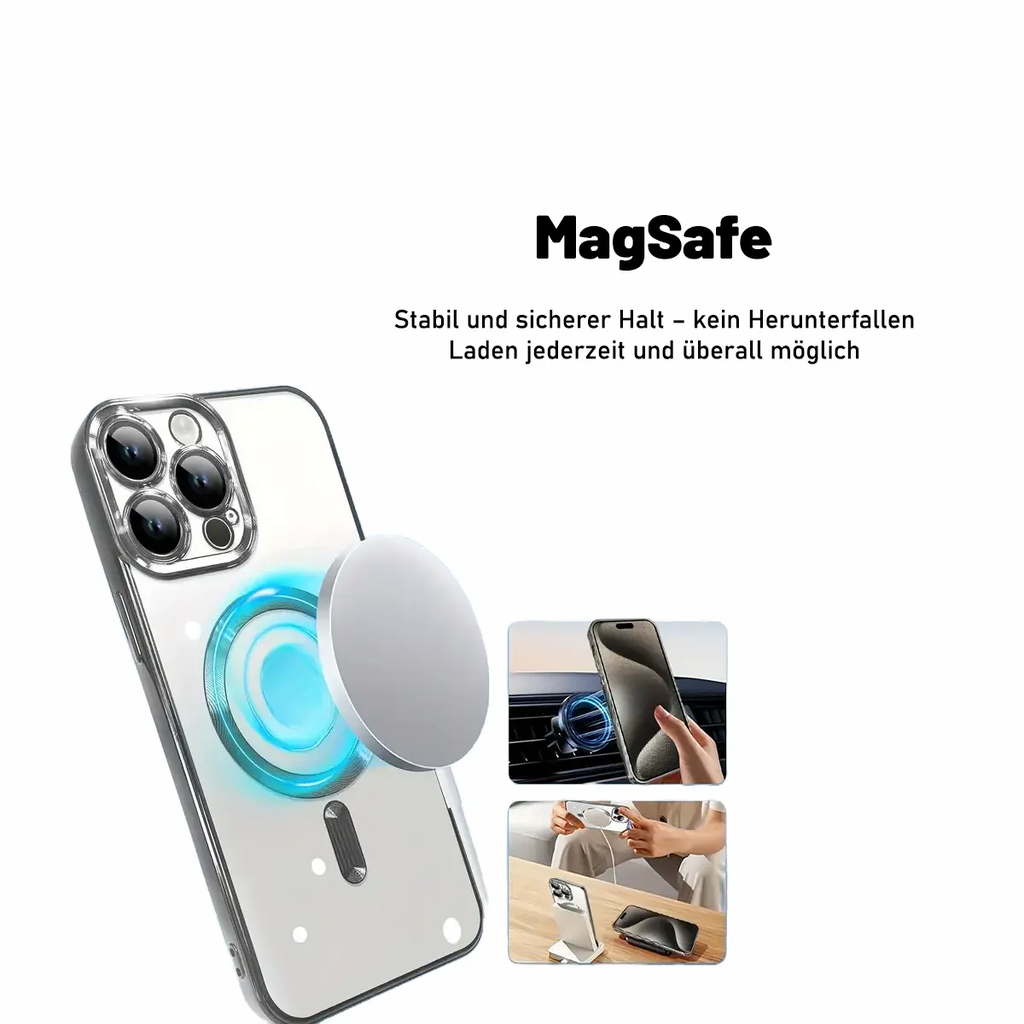 Premium MagSafe Clear Case mit Farbrahmen